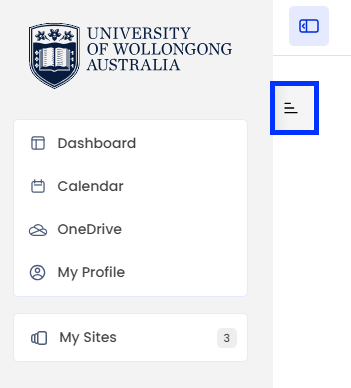 Moodle - My Platform Menu - Open Site Index Button